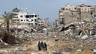 مباني مدمرة في غزة جراء القصف الإسرائيلي