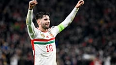 Szoboszlai Dominik, a magyar válogatott játékosa a Magyarország - Montenegró mérkőzésen a budapesti Puskás Arénában 2023. november 19-én