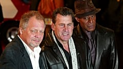 David Soul, Paul Michael Glaser y Antonio Fargas en Londres, jueves 11 de marzo de 2004.