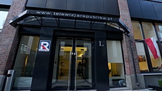 The headquarters of the right-wing television broadcaster TV Republika in Warsaw, Poland
