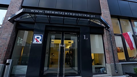 The headquarters of the right-wing television broadcaster TV Republika in Warsaw, Poland