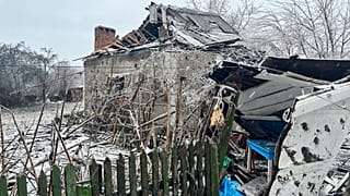 Una abitazione civile distrutta dopo un missile russo a in Novomoskovsk, vicino Kryvyi Rih