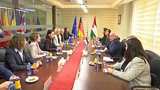وزير الخارجية الفلسطيني رياض المالكي يستقبل نظيرته الألمانية أنالينا بيربوك في رام الله. 2024/01/08