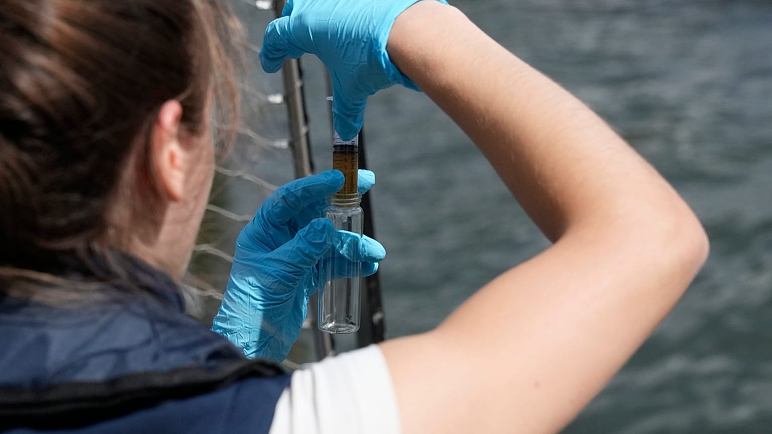 Testing water from the Seine last summer in preparation for the Paris Olympics. EU governments are discussing stricter pollution controls for all lakes and rivers. 