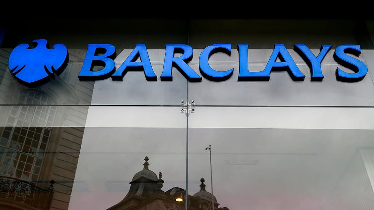 This is a Tuesday, March 1, 2016 file photo of the sign on a branch of Barclays Bank in London.