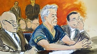 Epstein'in hakim karşısına çıktığı ana ait çizim