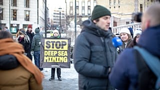 International activists and environmental organisations gather outside the Norwegian Parliament to share solidarity and hope for reversing the decision made by the Government 