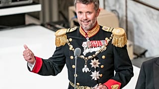  Danish Crown Prince Frederik delivers his speech to Danish Queen Margrethe II at the gala banquet at Christiansborg Palace in Copenhagen, Denmark in 2022