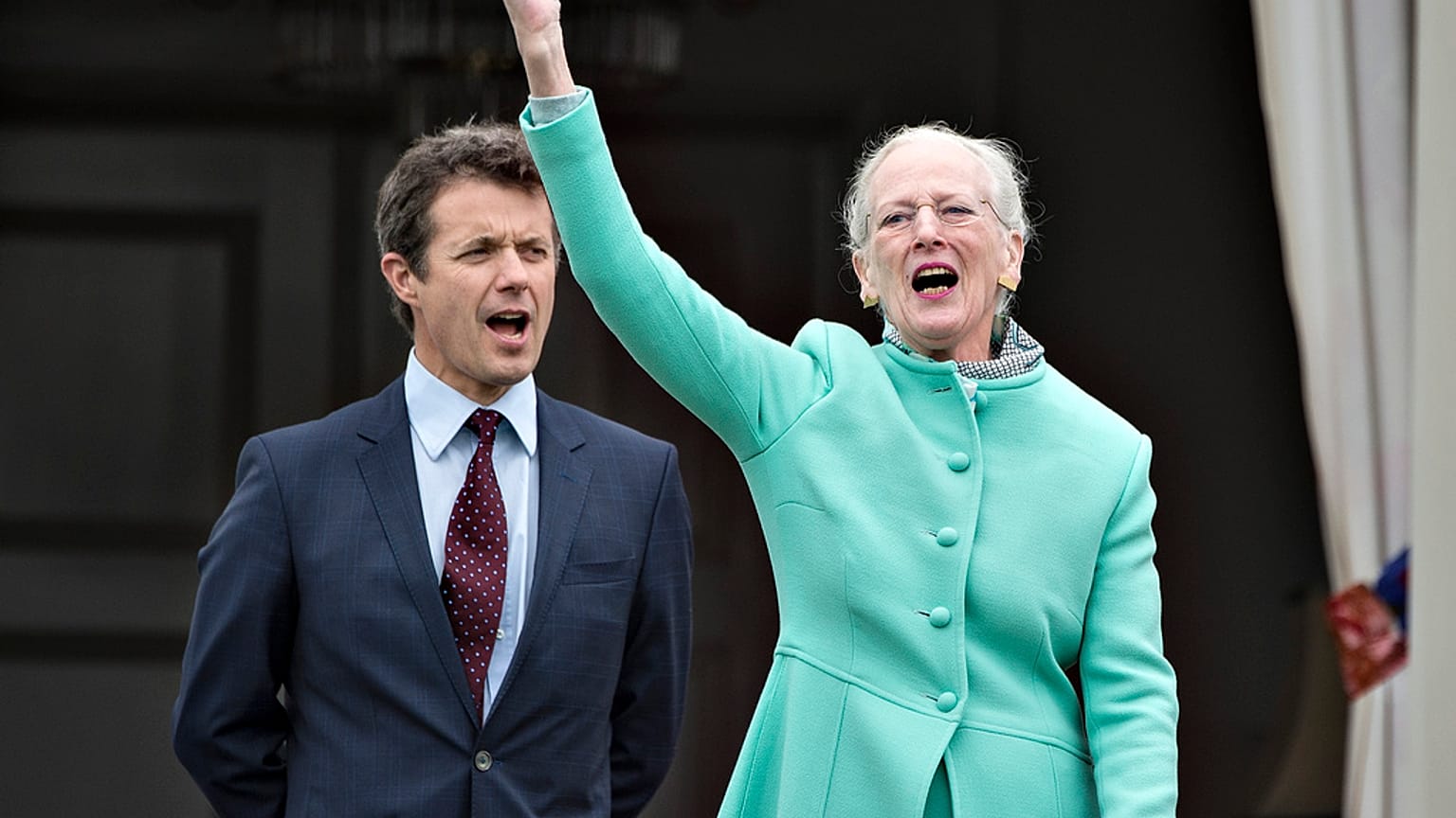 Prinz Frederik und Königin Margrethe von Dänemark.