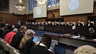 Güney Afrika'nın, Uluslararası Adalet Divanı'nda İsrail aleyhine açtığı 'soykırım' davasının görüldüğü salon