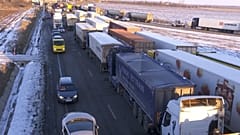 Trucker blockieren den Verkehr in Rumänien am 12.1.24
