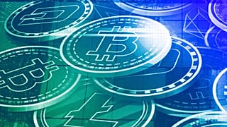 An advertisement of Bitcoin is displayed on a building in Hong Kong, November 2021