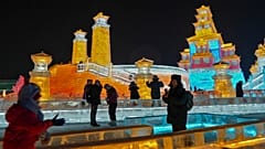 Una de las esculturas expuestas en Harbin (China).