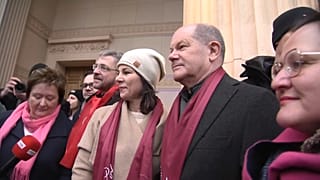 Olaf Scholz et sa ministre des Affaires étrangères Annalena Baerbock