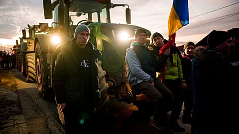 Romanian farmers and truckers protest