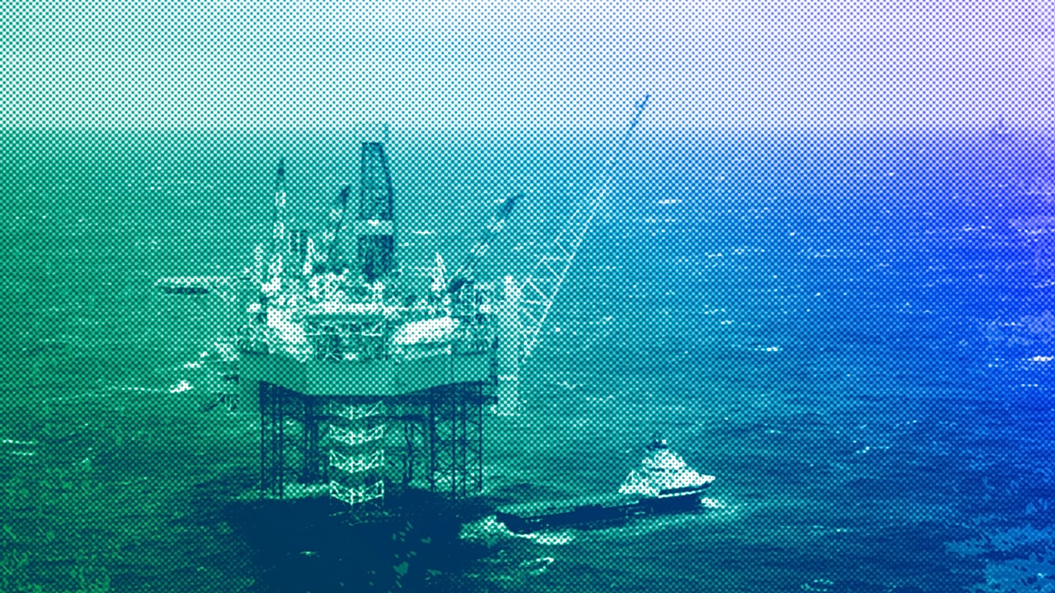 A view of a supply ship at the Edvard Grieg oil field in the North Sea, February 2016