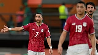 لاعبو منتخب مصر خلال مباراة موزمبيق