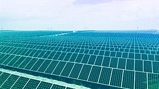 Ein Solarpark westlich von Rio Rancho, NM, USA, Juni 2021