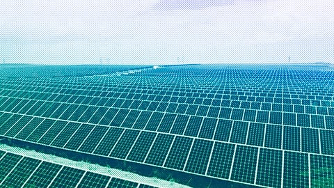 A solar farm west of Rio Rancho, NM, June 2021