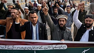 مظاهرة لإدانة الضربة الإيرانية في منطقة الحدود الباكستانية، في إسلام أباد، باكستان، 18 يناير 2024.