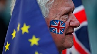Brüksel'de Brexit karşıtı protestoda yer alan bir kişi / Arşiv