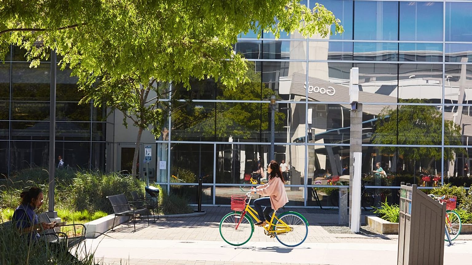Biking on the Google campus