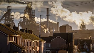 The steelworks in Port Talbot, south Wales.