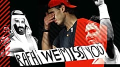 Collage: der spanische Tennisspieler Rafael Nadal.und der saudische Kronprinz Mohammed bin Salman.