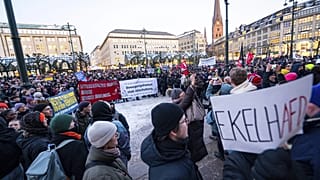 Protesto em Frankfurt