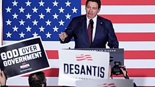 Ron DeSantis s'exprime devant ses soutiens dans l'Etat de l'Iowa, le 15 janvier 2014.