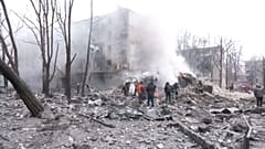 Charkiw in der Ukraine nach Raketenbeschuss aus Russland am 23. Januar 2024
