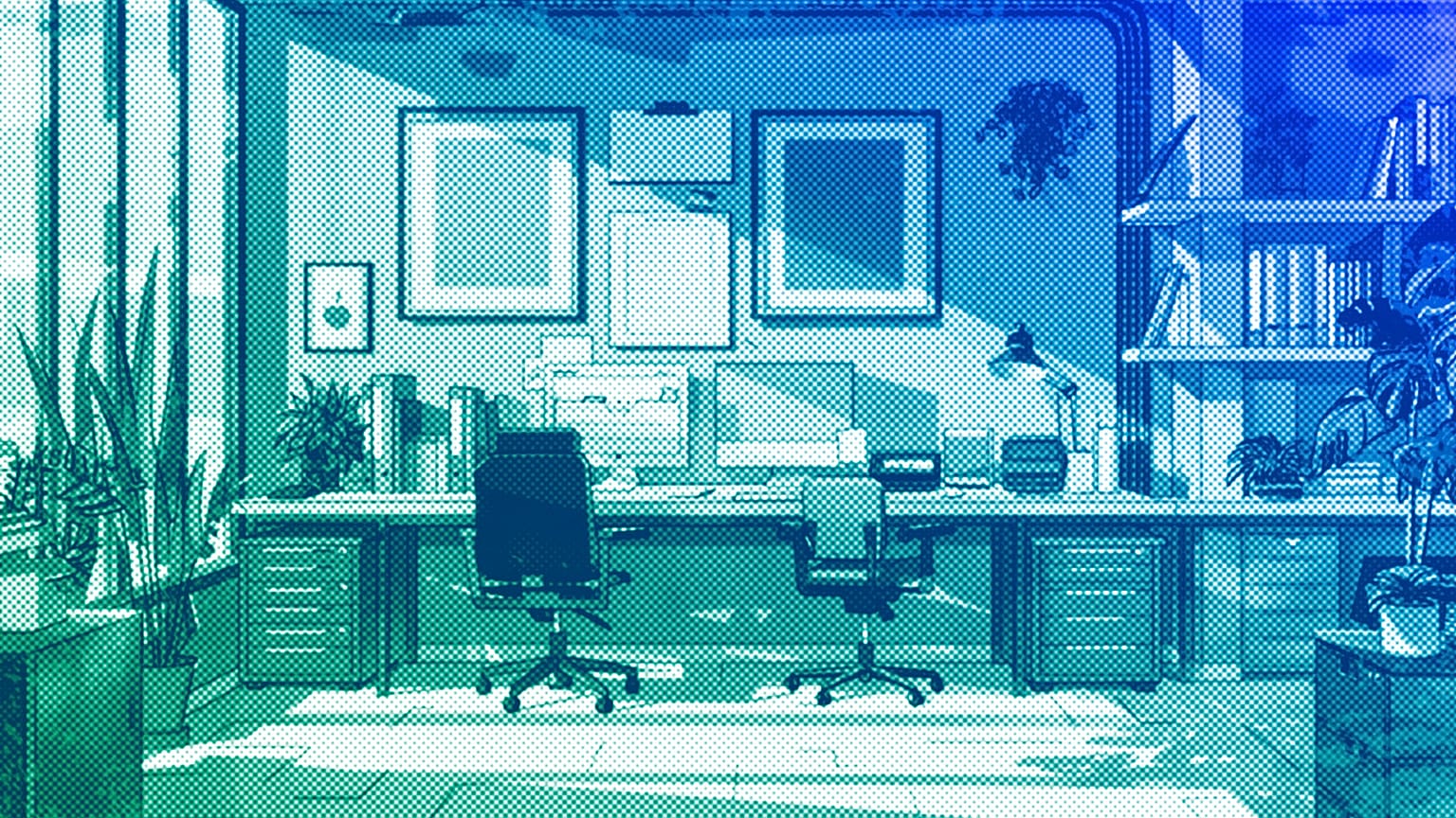 An illustration of an office