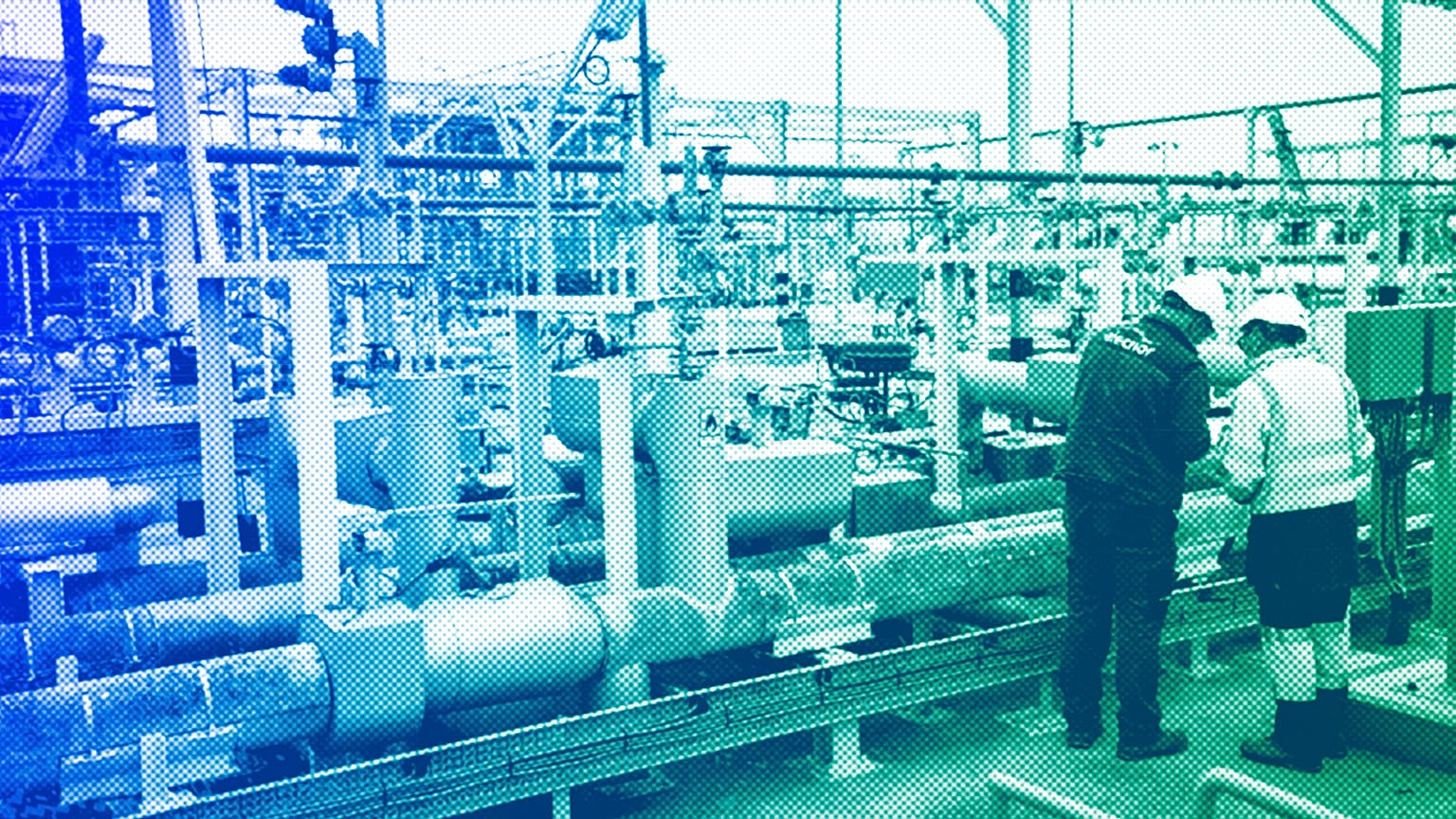 Operators work at Enagas regasification plant, the largest LNG plant in Europe, in Barcelona, March 2022