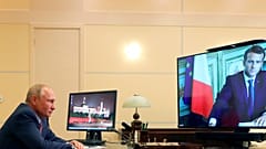 Φωτογραφία από παλαιότερη τηλεδιάσκεψη Πούτιν Μακρόν (φώτο αρχείου)