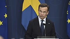 Ulf Kristersson egy stockholmi sajtóértekezleten