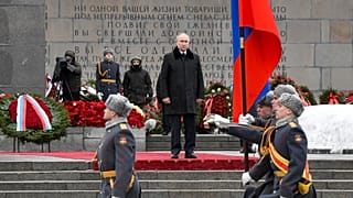 Der russische Präsident Wladimir Putin bei der Veranstaltung zum 80. Jahrestag des Endes der Belagerung von Leningrad in St. Petersburg, 27. Januar 2024