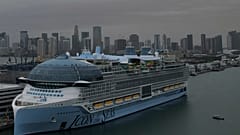 The Icon of the Seas, the world's largest cruise ship, sits docked after arriving to its home port in Miami, Wednesday, Jan. 10, 2024.