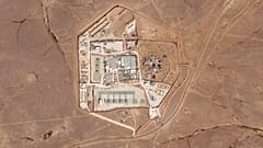 La base militaire connue sous le nom de Tour 22 dans le nord-est de la Jordanie, en octobre 2023, que les autorités américaines ont identifié comme étant le site de l'attaque.