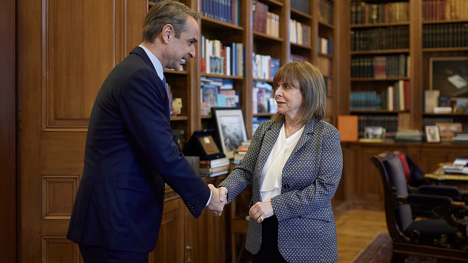 Κυριάκος Μητσοτάκης και Κατερίνα Σακελλαροπούλου