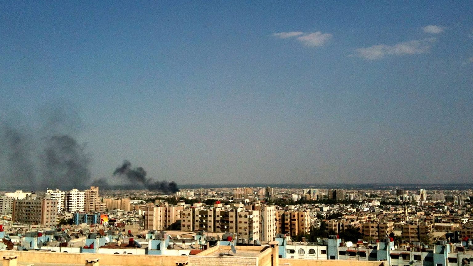 صورة أرشيفية لقصف على دمشق