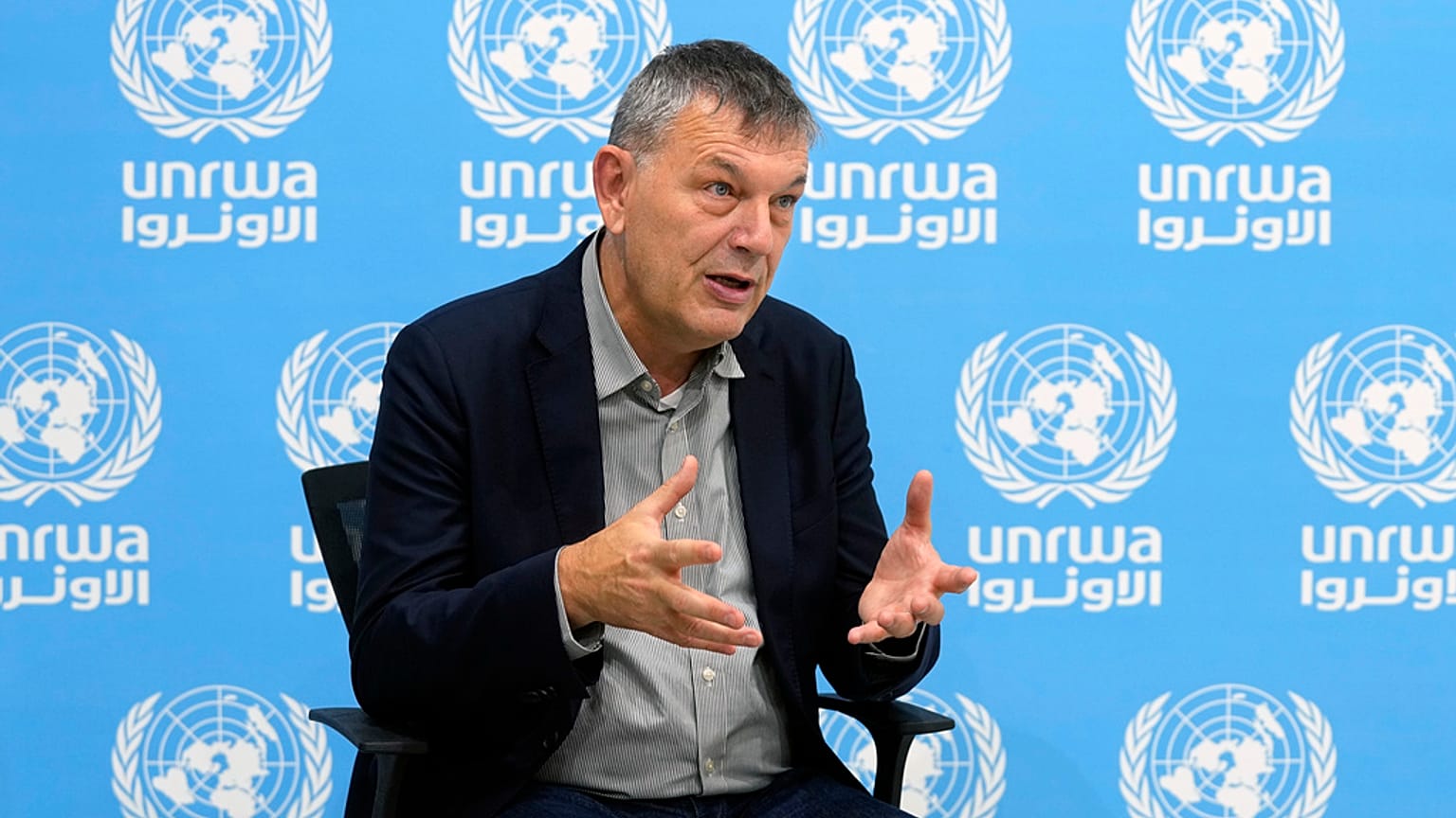 Philippe Lazzarini, comisionado general de la Agencia de las Naciones Unidas para los Refugiados Palestinos (UNRWA), en Beirut, Líbano, el 6 de diciembre de 2023.