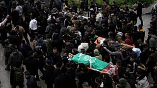 Στιγμιότυπο από την κηδεία των στελεχών της Χαμάς