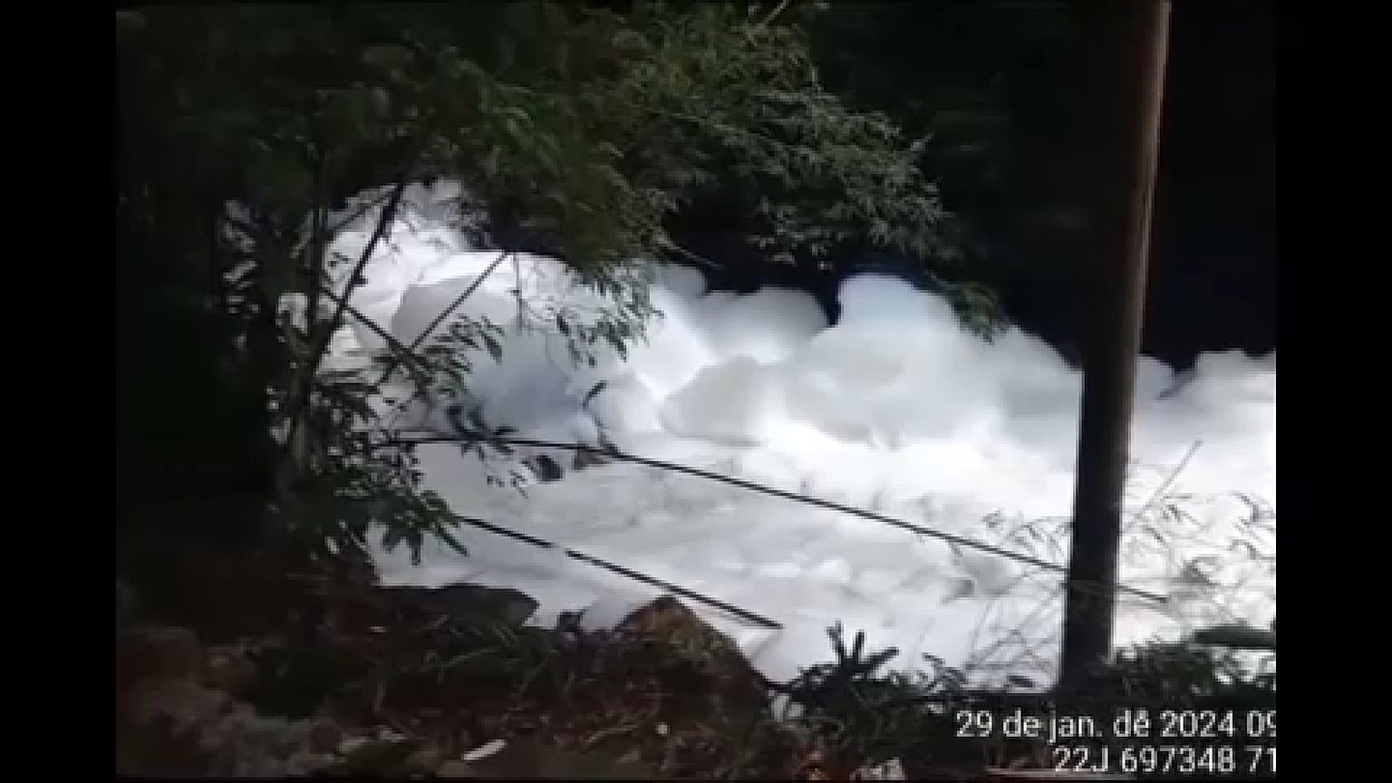 Mérgező fehér hab a vízen
