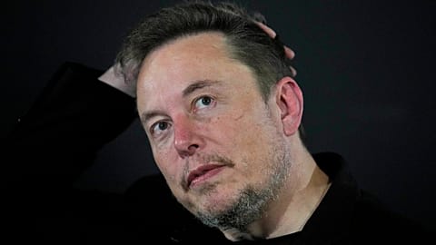  Elon Musk appears at an event with Britain's Prime Minister Rishi Sunak in London, on Nov. 2, 2023. 