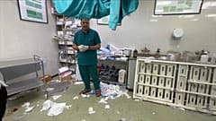 النفايات الطبية تنتشر على أرضية مستشفى ناصر 