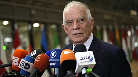 European Union foreign policy chief Josep Borrell at a meeting of EU foreign ministers at the European Council building in Brussels, Jan. 22, 2024.