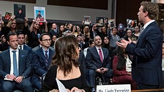 Meta CEO Mark Zuckerberg turns to address the audience during a Senate Judiciary Committee hearing on Capitol Hill in Washington, Wednesday, Jan. 31, 2024.