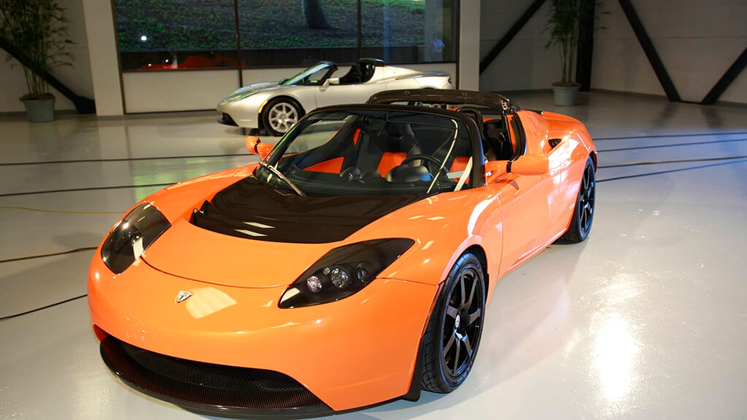Tesla car at Tesla headquarters in Palo Alto, Calif., Thursday, May 20, 2010.