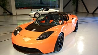 Tesla car at Tesla headquarters in Palo Alto, Calif., Thursday, May 20, 2010.