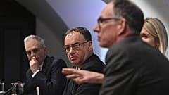 Andrew Bailey at the Monetary Policy Report press conference at the Bank of England, in London. Feb. 1, 2024.